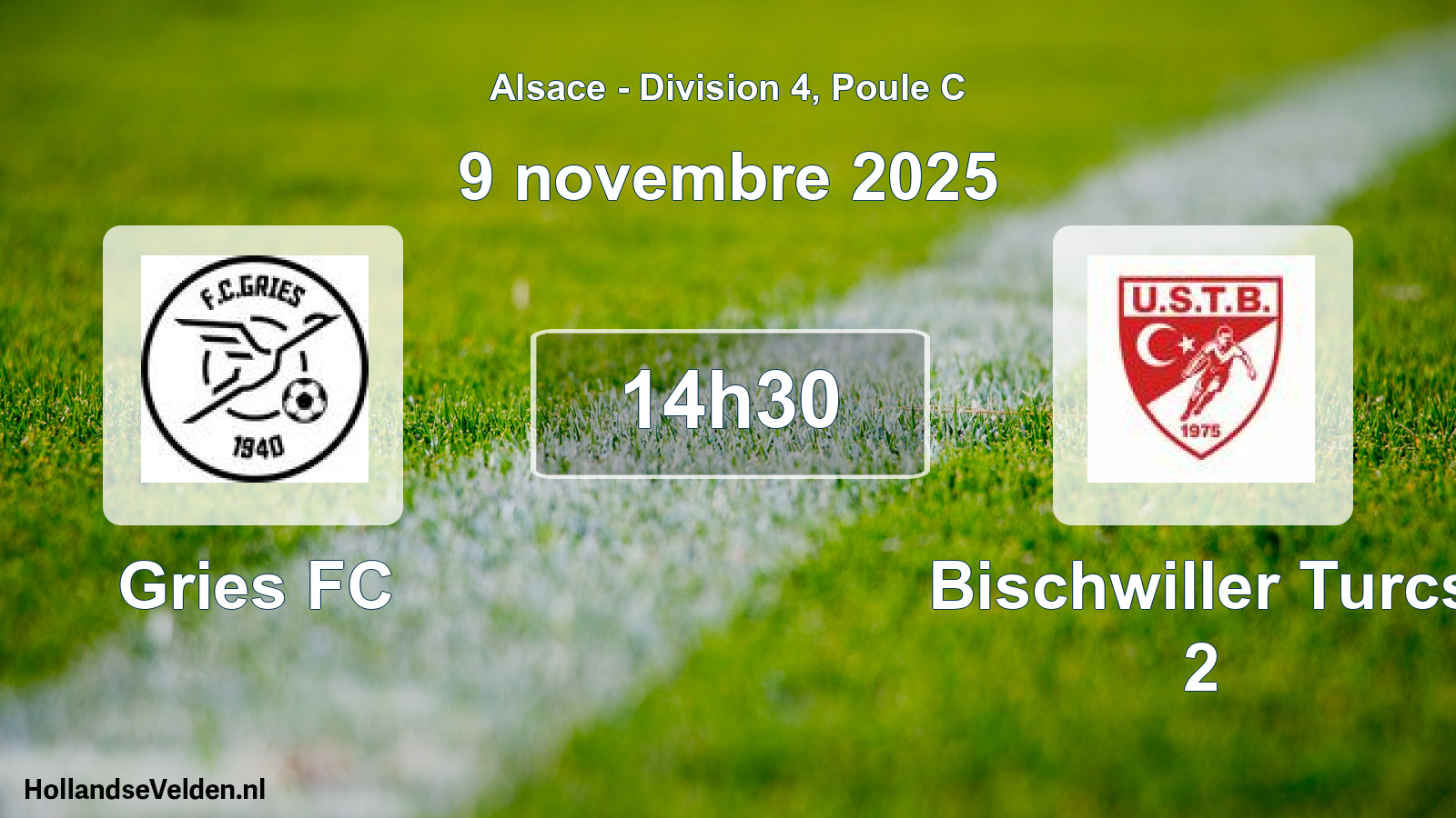 Match programmé: Gries FC - Bischwiller Turcs 2 (9 novembre 2025)