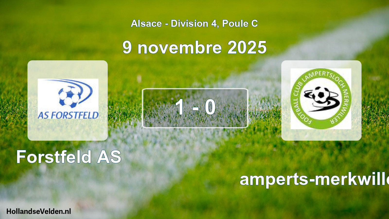 Match joué: Forstfeld AS - Lamperts-merkwiller 1 - 0 (9 novembre 2025)