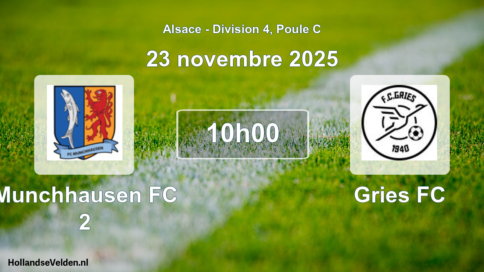Match programmé: Munchhausen FC 2 - Gries FC (23 novembre 2025)
