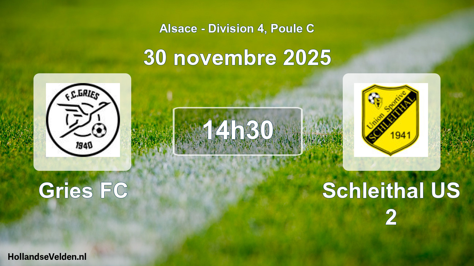 Match programmé: Gries FC - Schleithal US 2 (30 novembre 2025)