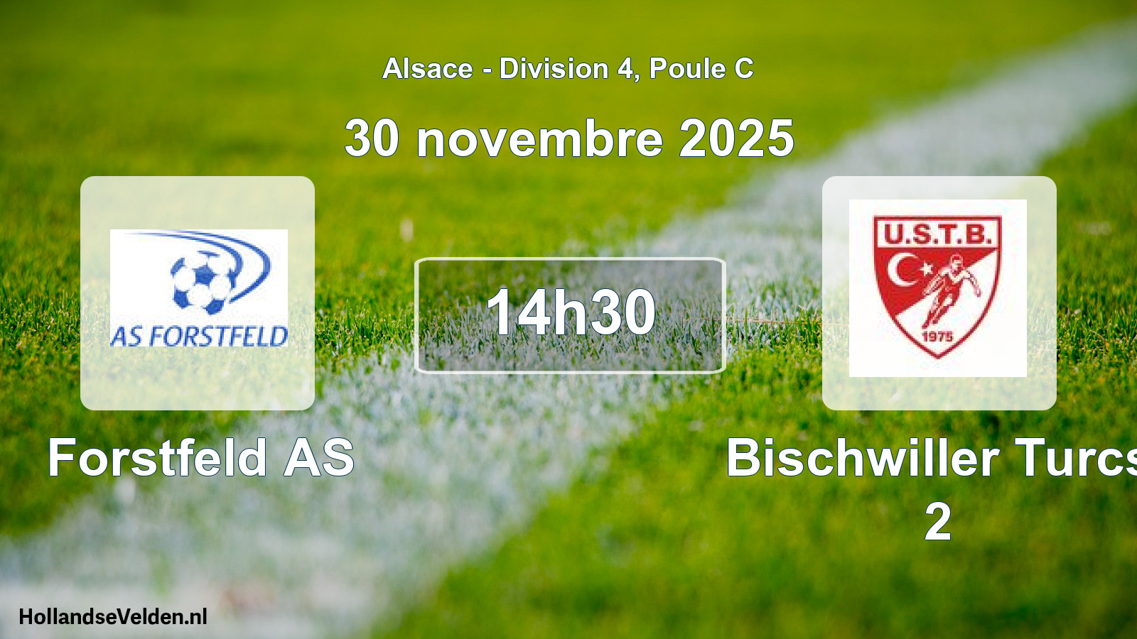 Match programmé: Forstfeld AS - Bischwiller Turcs 2 (30 novembre 2025)