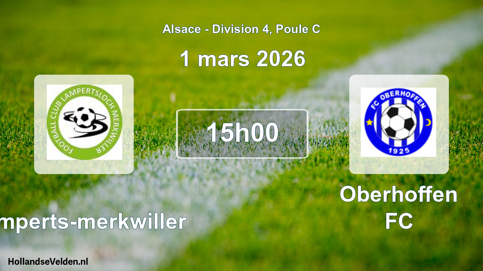 Match programmé: Lamperts-merkwiller - Oberhoffen FC (1 mars 2026)