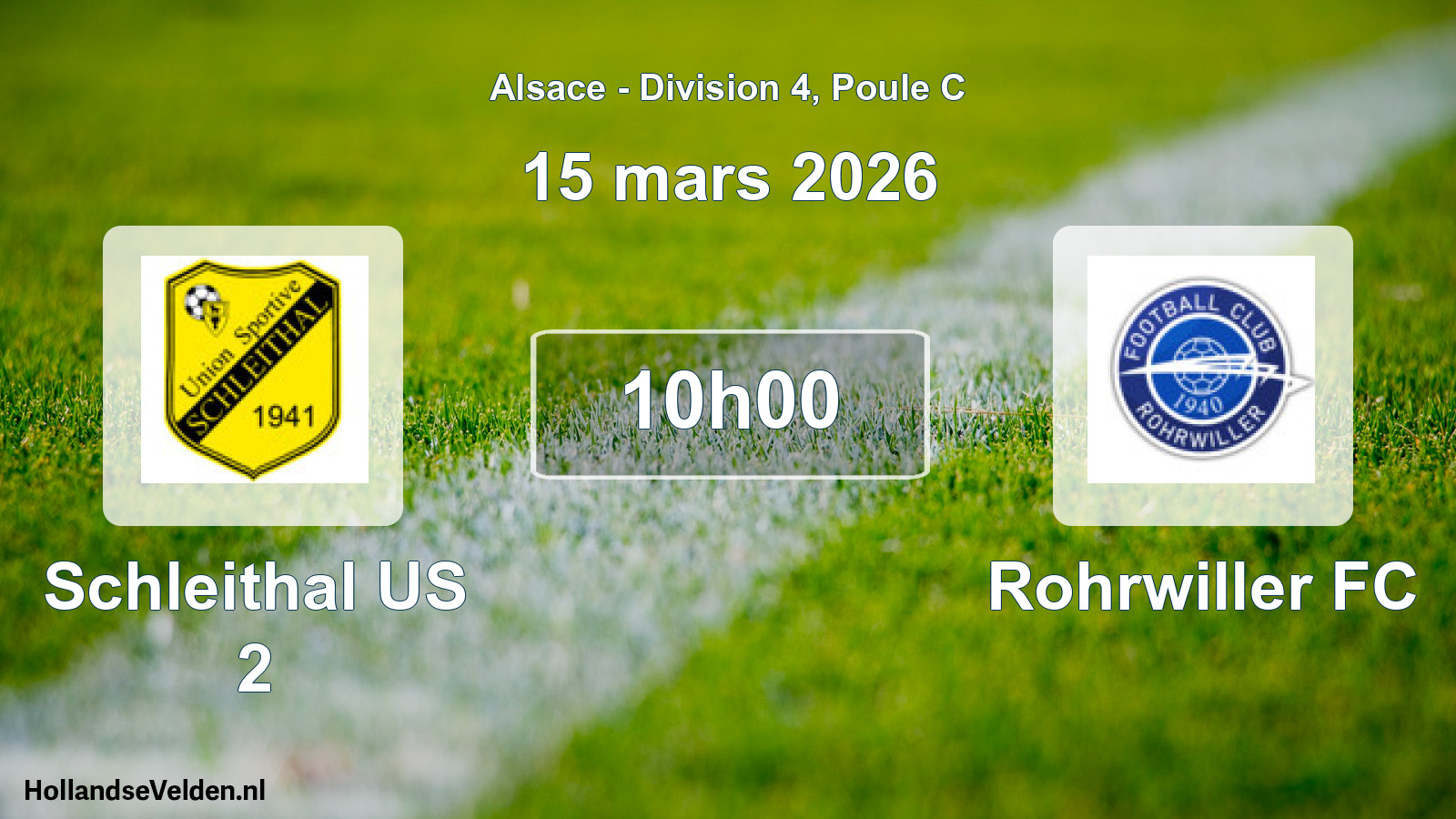 Scheduled Match: Schleithal US 2 - Rohrwiller FC (15 March 2026)
