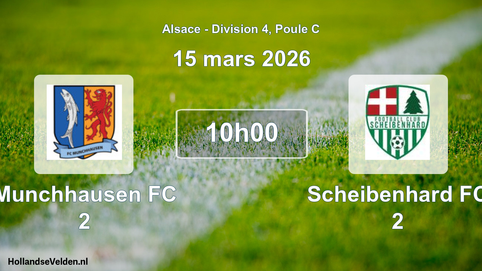 Match programmé: Munchhausen FC 2 - Scheibenhard FC 2 (15 mars 2026)