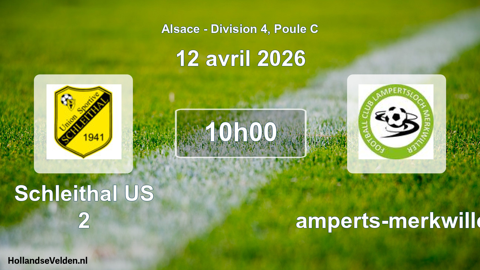 Match programmé: Schleithal US 2 - Lamperts-merkwiller (12 avril 2026)