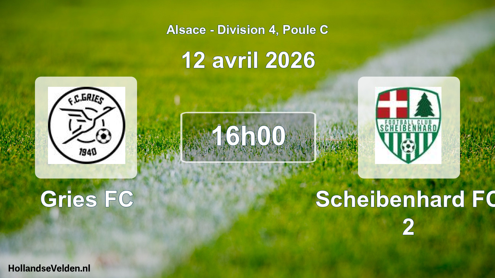 Match programmé: Gries FC - Scheibenhard FC 2 (12 avril 2026)