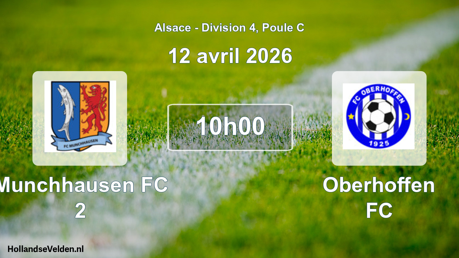 Match programmé: Munchhausen FC 2 - Oberhoffen FC (12 avril 2026)