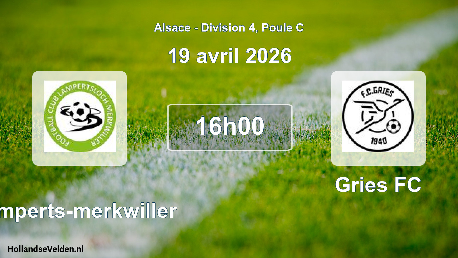 Geplande wedstrijd: Lamperts-merkwiller - Gries FC (19 april 2026)
