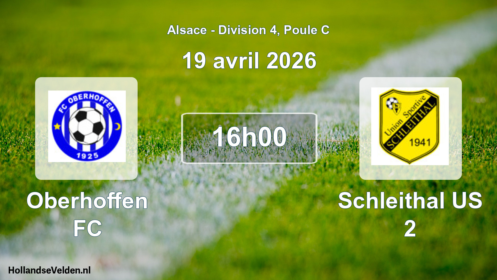 Scheduled Match: Oberhoffen FC - Schleithal US 2 (19 April 2026)