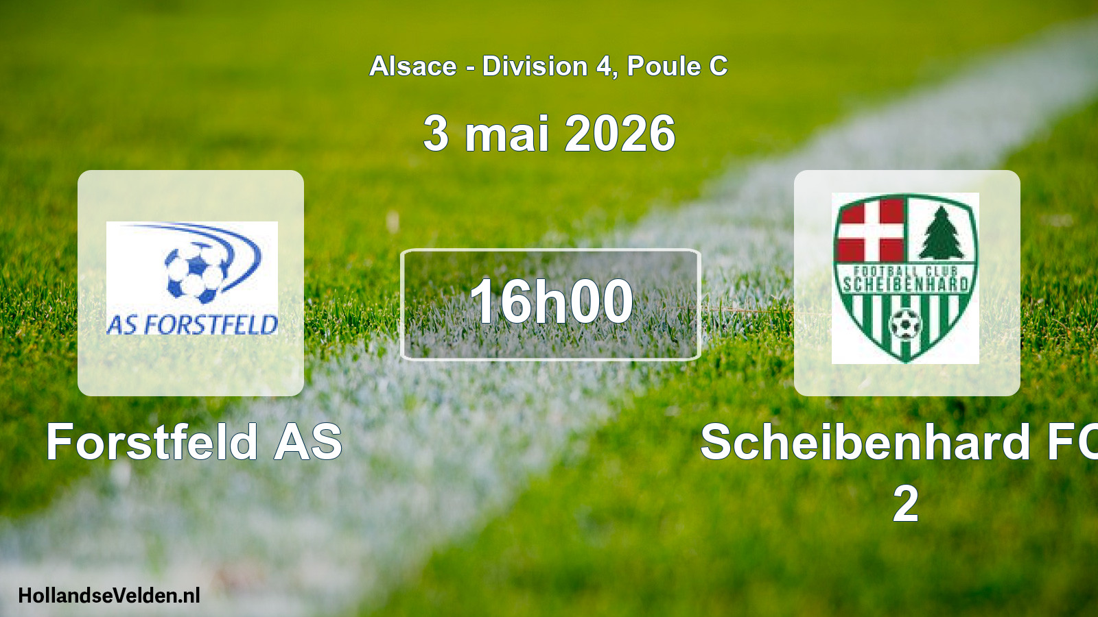 Match programmé: Forstfeld AS - Scheibenhard FC 2 (3 mai 2026)