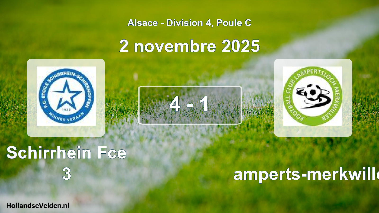 Match joué: Schirrhein Fce 3 - Lamperts-merkwiller 4 - 1 (2 novembre 2025)