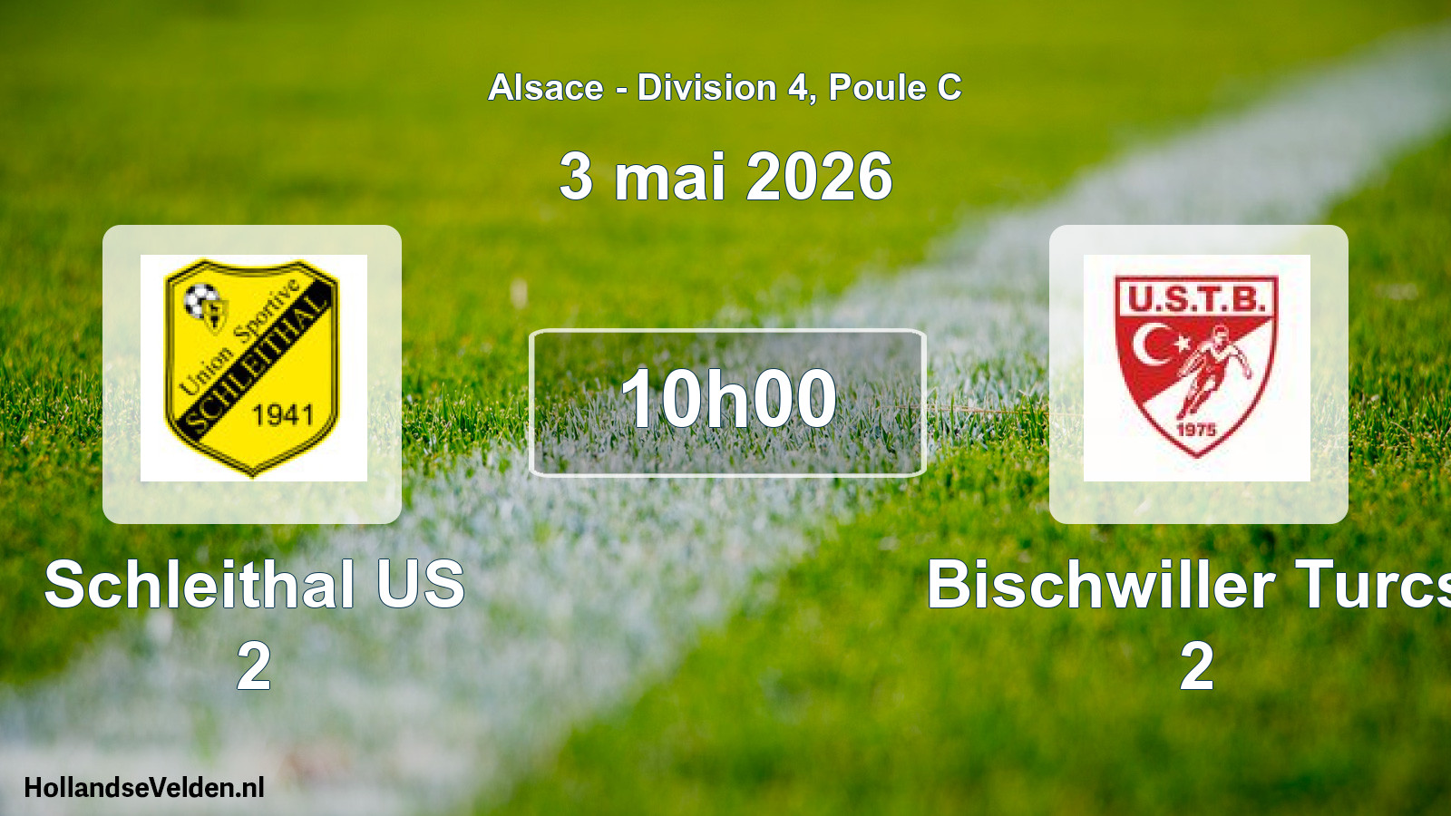 Match programmé: Schleithal US 2 - Bischwiller Turcs 2 (3 mai 2026)