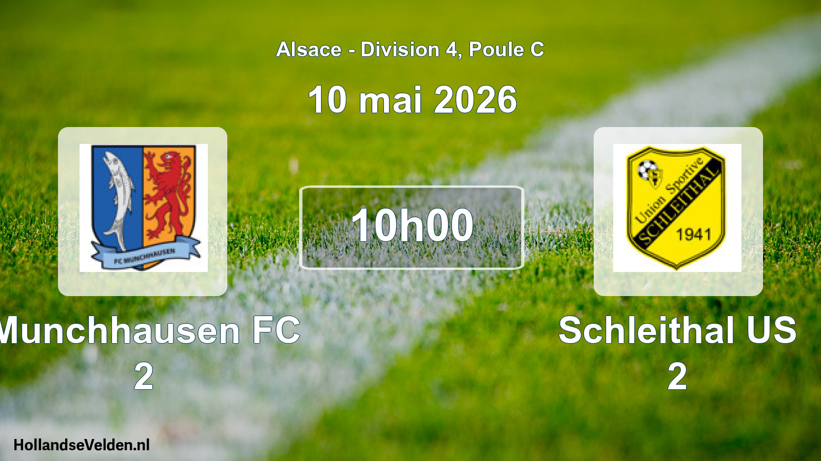 Match programmé: Munchhausen FC 2 - Schleithal US 2 (10 mai 2026)