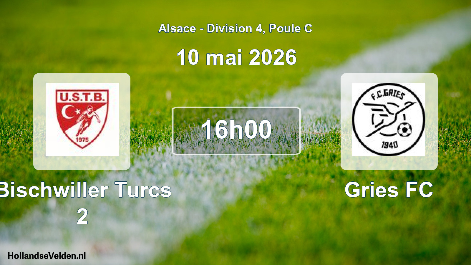 Match programmé: Bischwiller Turcs 2 - Gries FC (10 mai 2026)