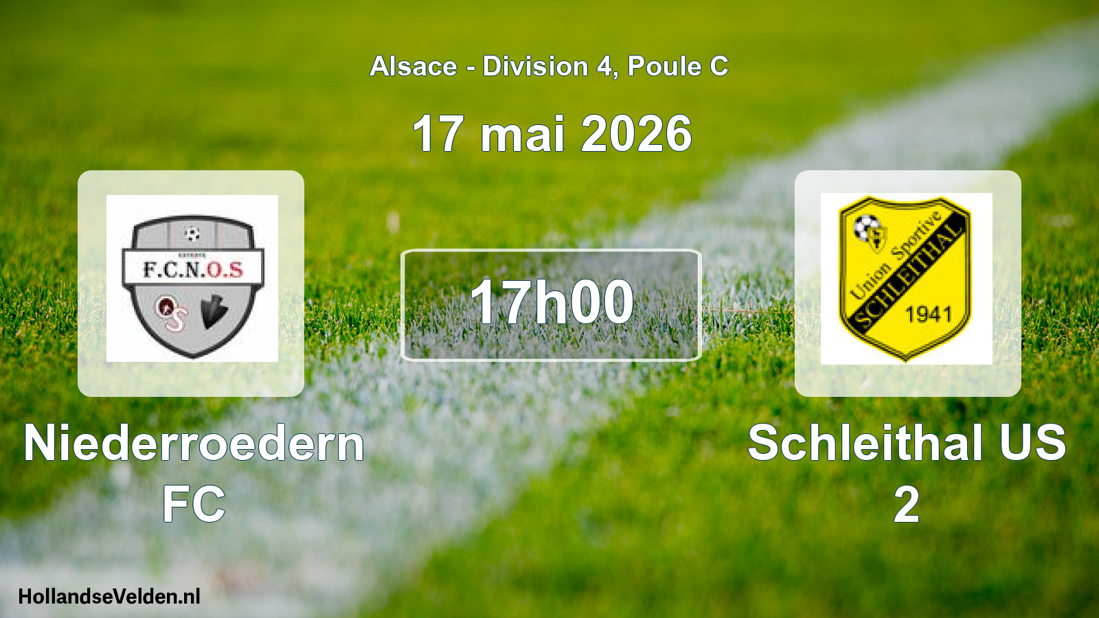 Match programmé: Niederroedern FC - Schleithal US 2 (17 mai 2026)