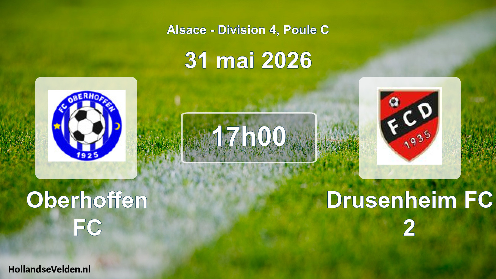 Match programmé: Oberhoffen FC - Drusenheim FC 2 (31 mai 2026)
