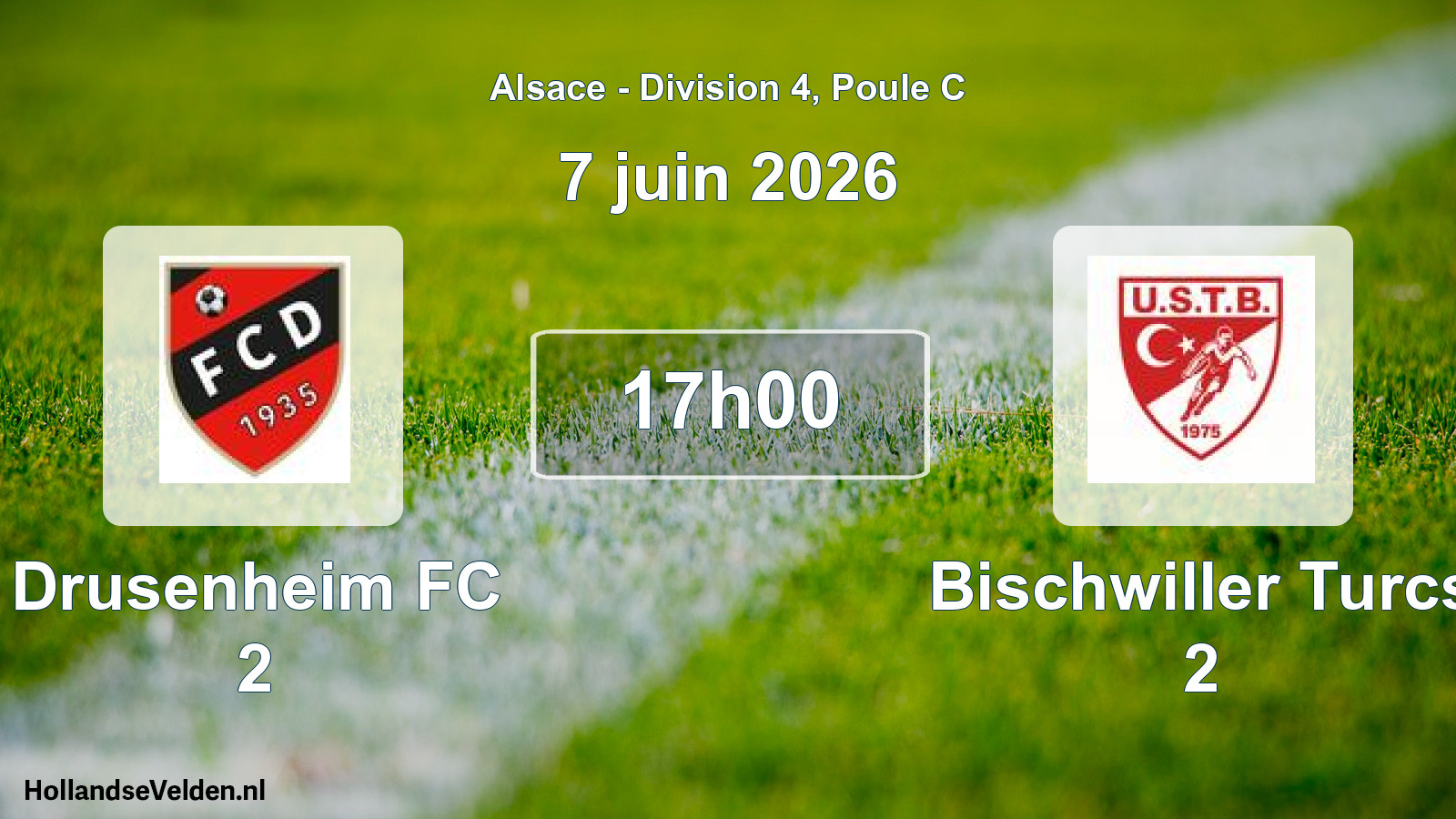 Match programmé: Drusenheim FC 2 - Bischwiller Turcs 2 (7 juin 2026)