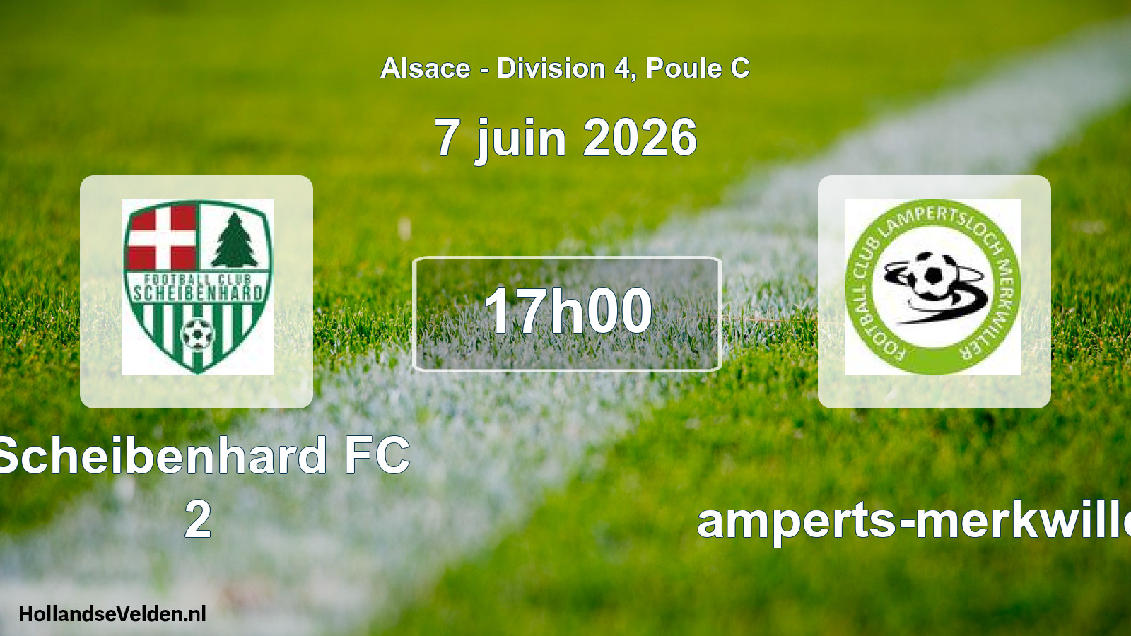 Match programmé: Scheibenhard FC 2 - Lamperts-merkwiller (7 juin 2026)