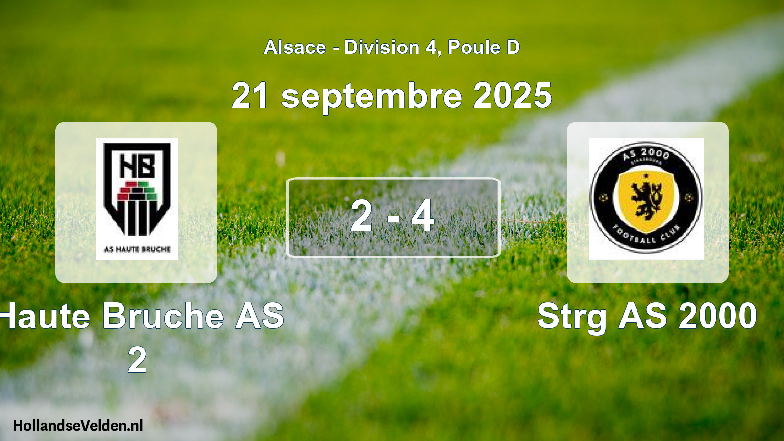 Match joué: Haute Bruche AS 2 - Strg AS 2000 2 - 4 (21 septembre 2025)