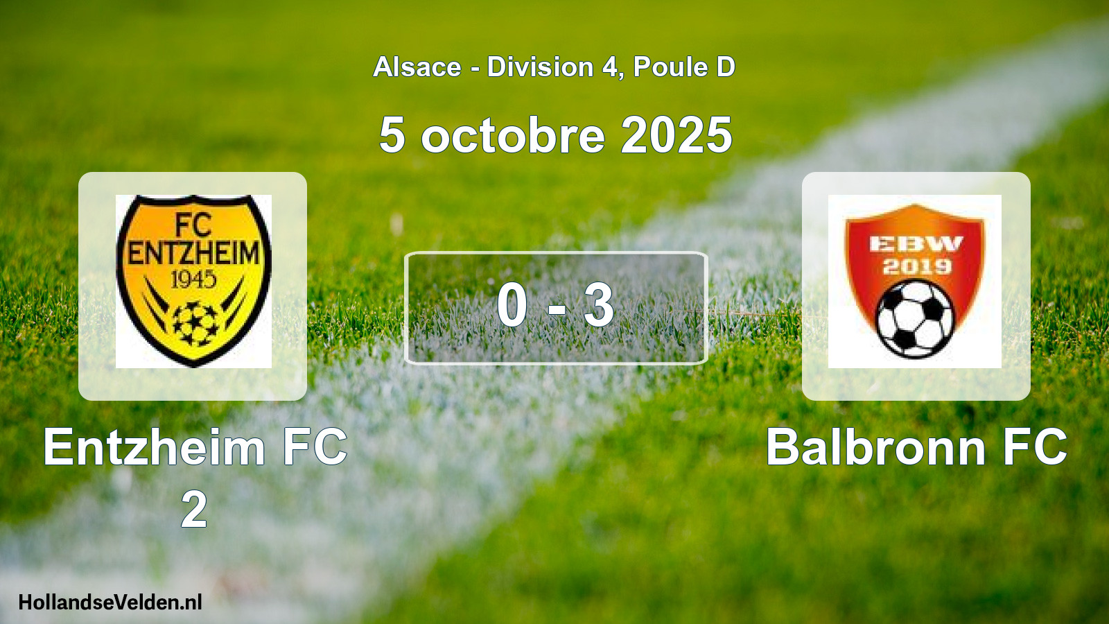 Total number of matches played: Entzheim FC 2 - Balbronn FC 0 - 3 (5 October 2025)