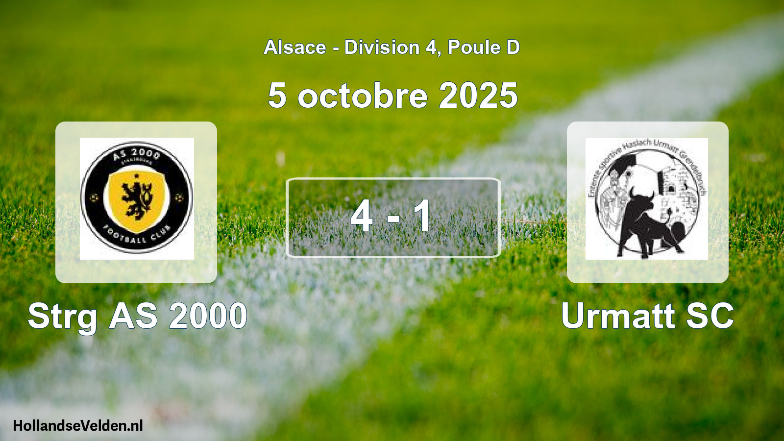 Match joué: Strg AS 2000 - Urmatt SC 4 - 1 (5 octobre 2025)