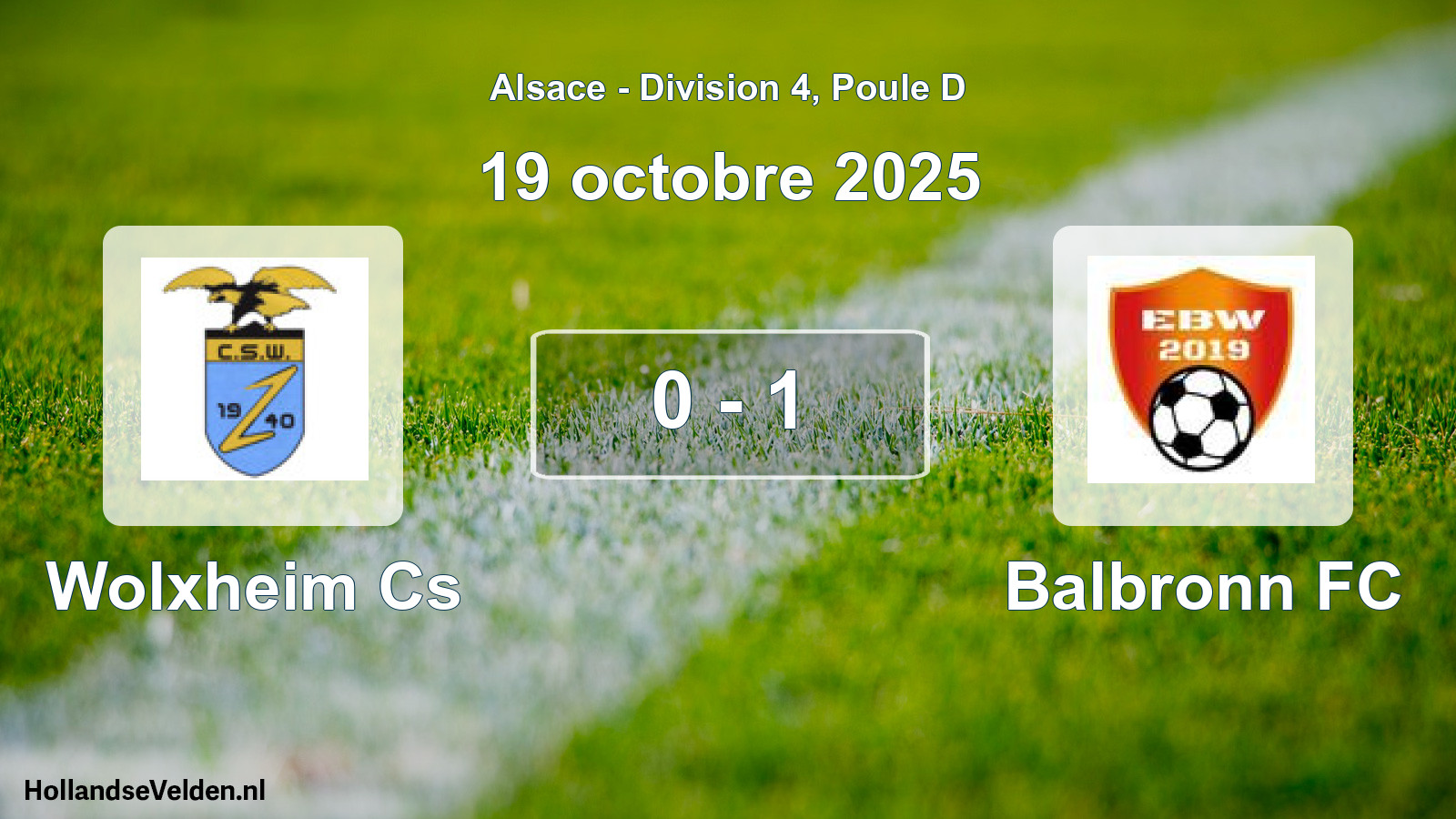 Match joué: Wolxheim Cs - Balbronn FC 0 - 1 (19 octobre 2025)