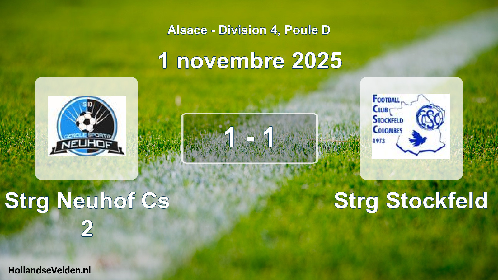 Match joué: Strg Neuhof Cs 2 - Strg Stockfeld 1 - 1 (1 novembre 2025)