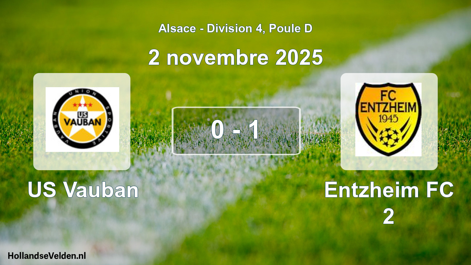 Match joué: US Vauban - Entzheim FC 2 0 - 1 (2 novembre 2025)
