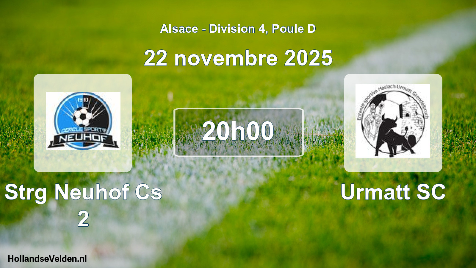 Match programmé: Strg Neuhof Cs 2 - Urmatt SC (22 novembre 2025)