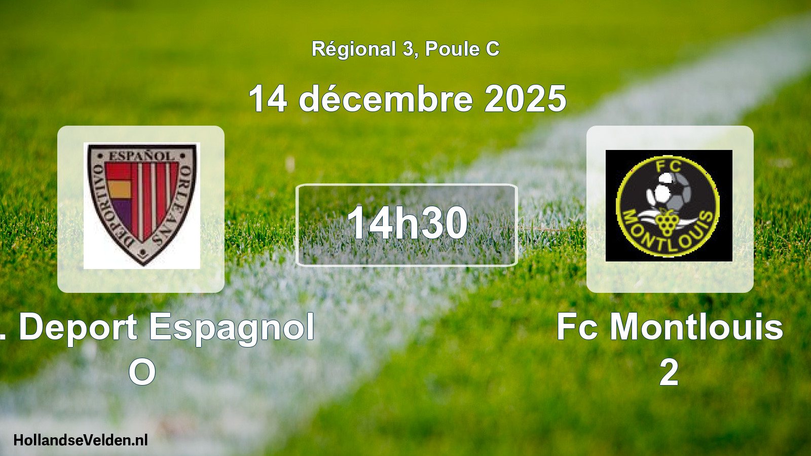 Geplande wedstrijd: C. Deport Espagnol O - Fc Montlouis 2 (14 décembre 2025)