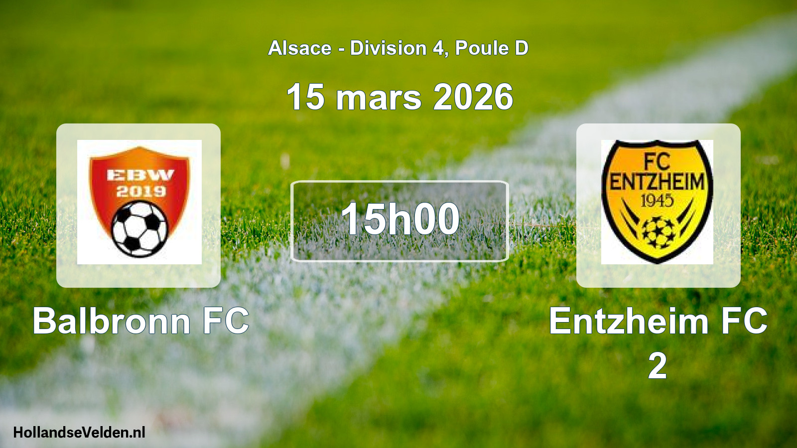 Match programmé: Balbronn FC - Entzheim FC 2 (15 mars 2026)