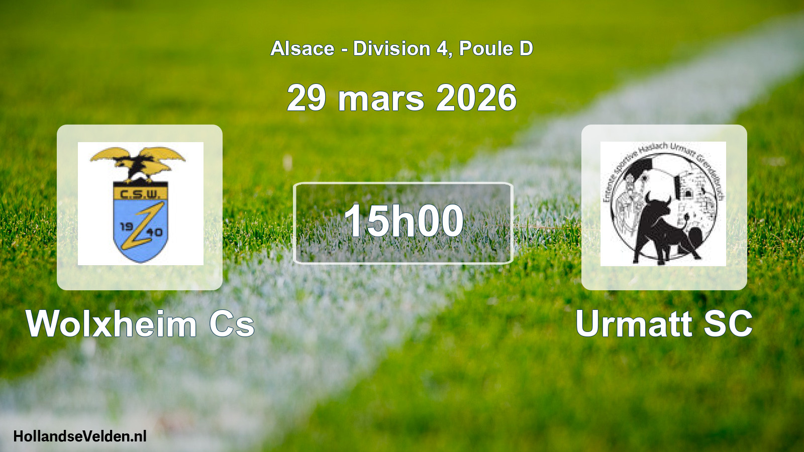 Scheduled Match: Wolxheim Cs - Urmatt SC (29 March 2026)