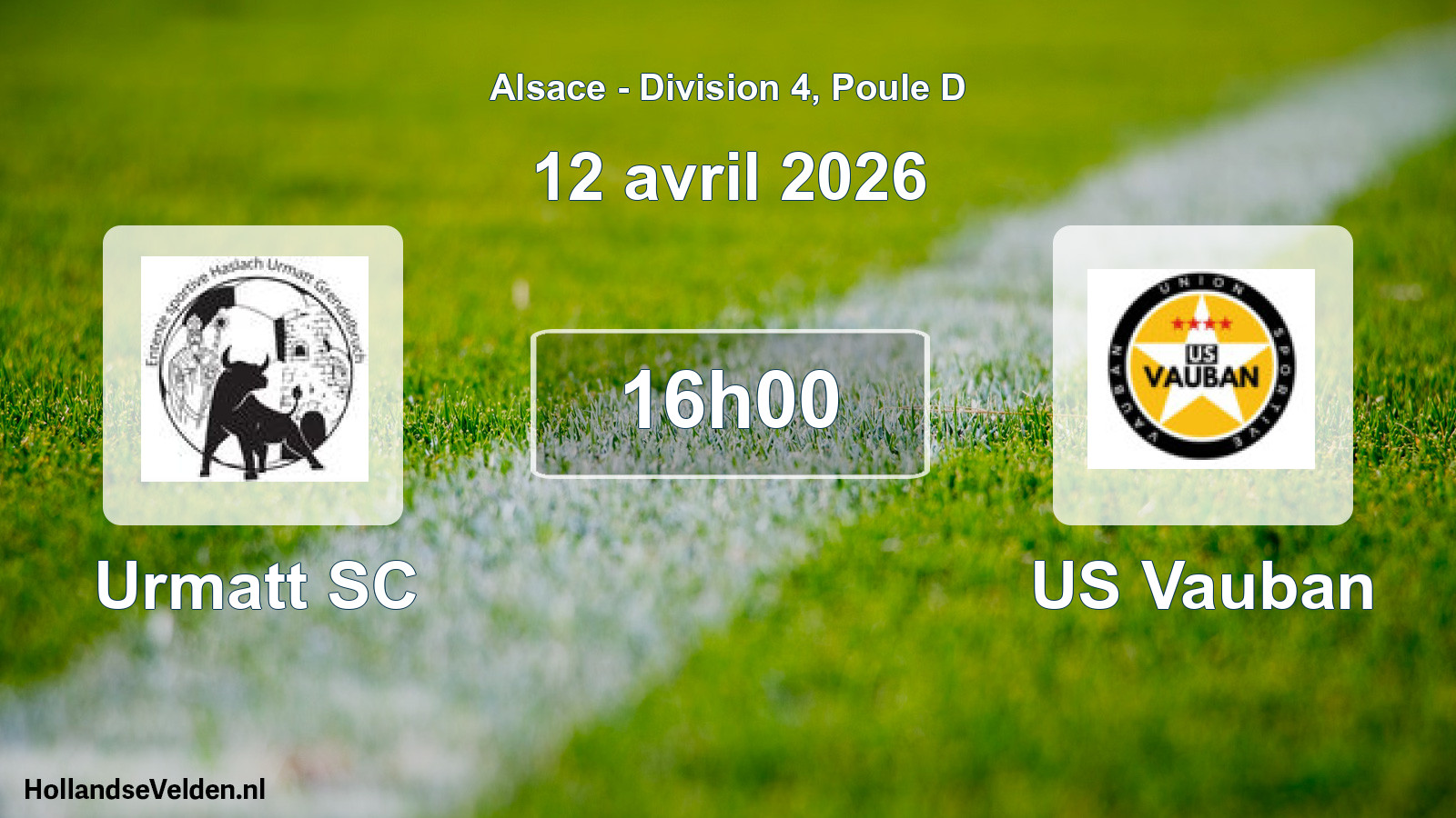 Geplande wedstrijd: Urmatt SC - US Vauban (12 april 2026)