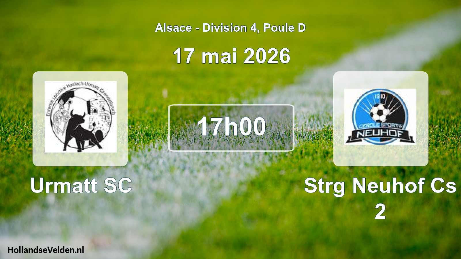 Scheduled Match: Urmatt SC - Strg Neuhof Cs 2 (17 May 2026)