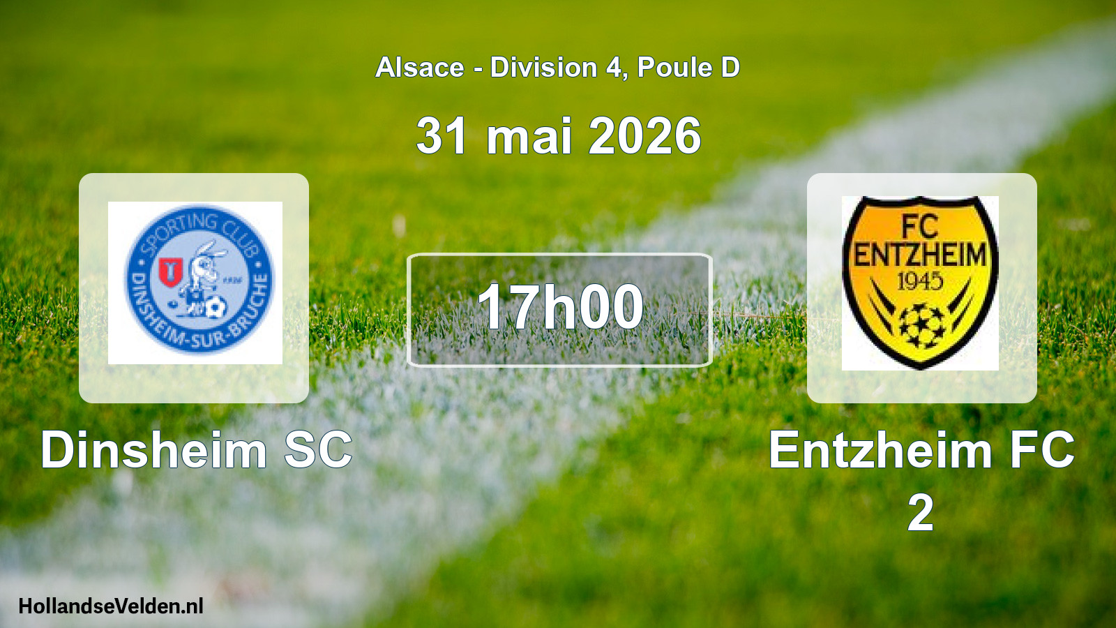 Match programmé: Dinsheim SC - Entzheim FC 2 (31 mai 2026)