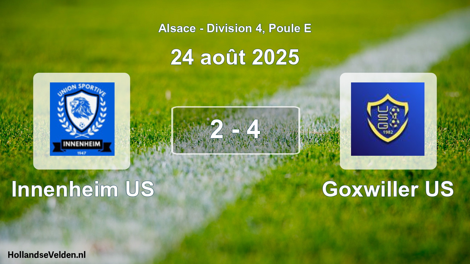 Match joué: Innenheim US - Goxwiller US 2 - 4 (24 août 2025)