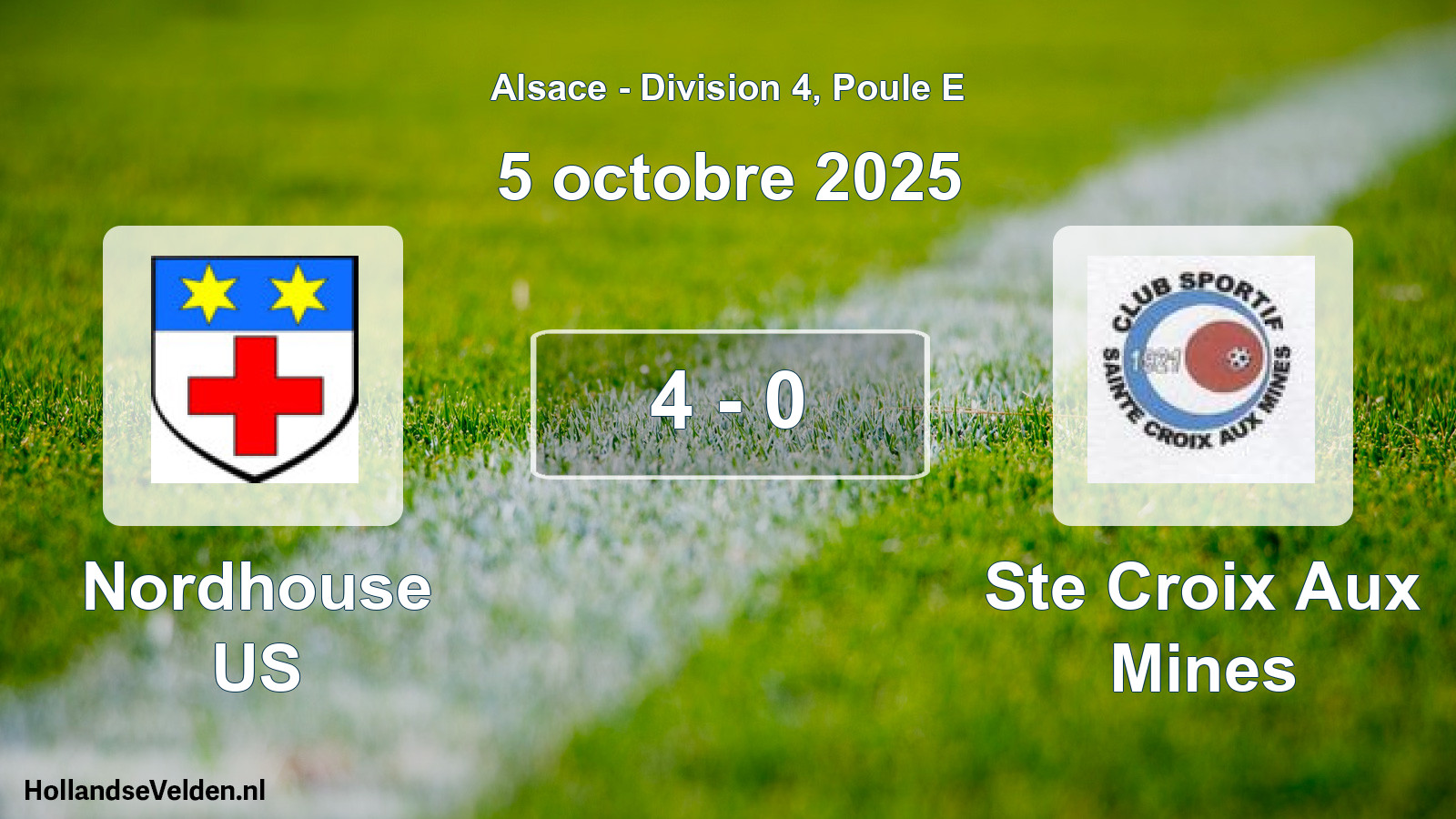 Match joué: Nordhouse US - Ste Croix Aux Mines 4 - 0 (5 octobre 2025)