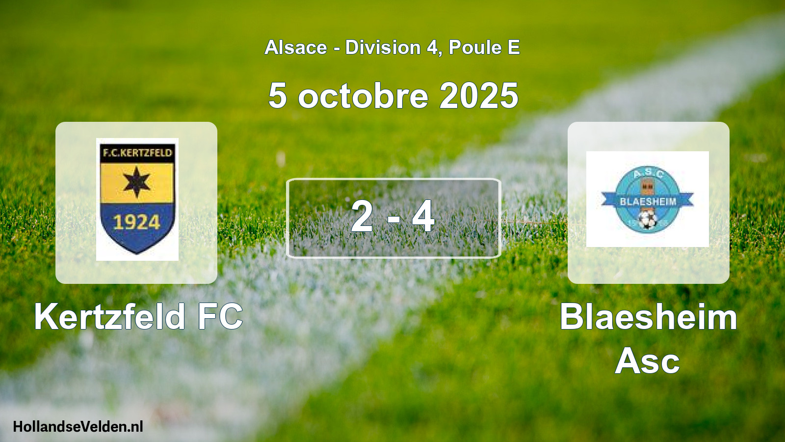 Match joué: Kertzfeld FC - Blaesheim Asc 2 - 4 (5 octobre 2025)