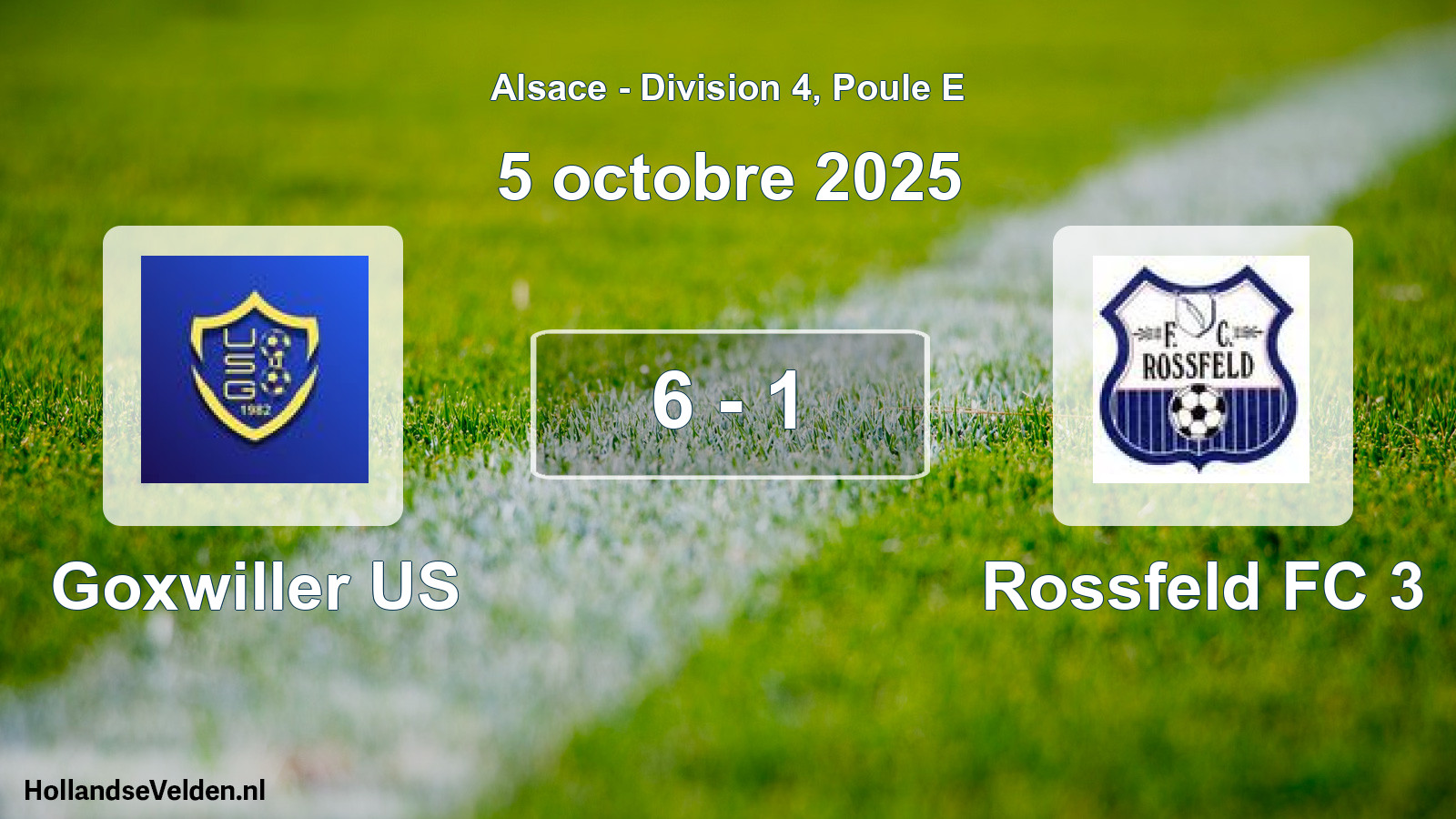 Total number of matches played: Goxwiller US - Rossfeld FC 3 6 - 1 (5 October 2025)