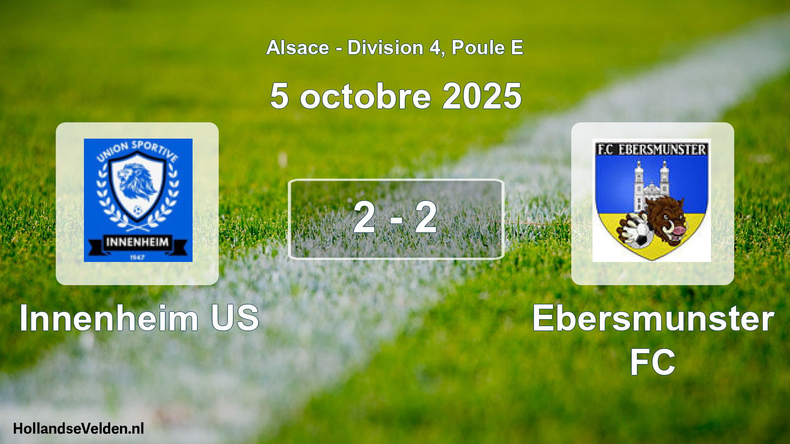Match joué: Innenheim US - Ebersmunster FC 2 - 2 (5 octobre 2025)