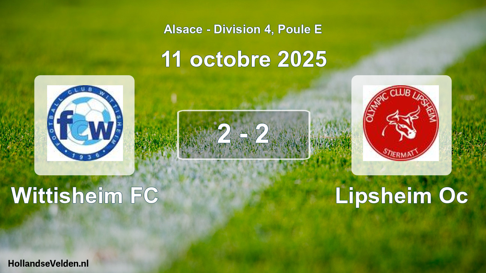 Match joué: Wittisheim FC - Lipsheim Oc 2 - 2 (11 octobre 2025)