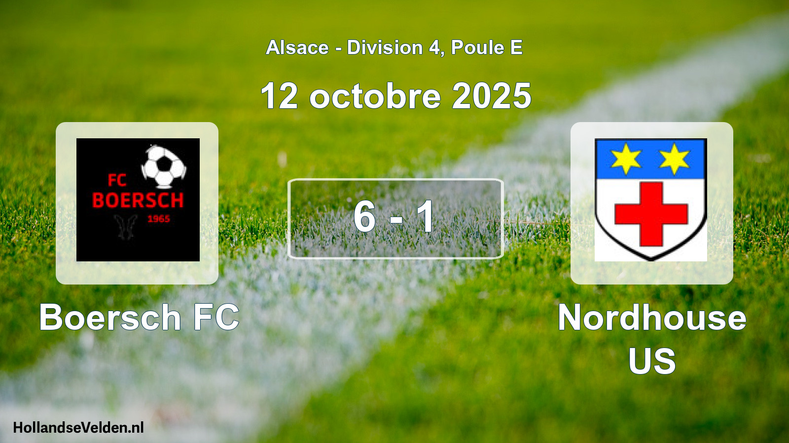 Match joué: Boersch FC - Nordhouse US 6 - 1 (12 octobre 2025)