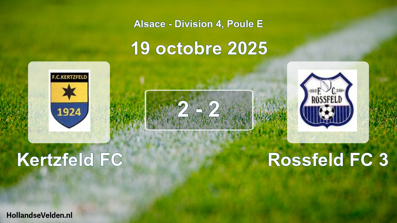 Gespeelde wedstrijd: Kertzfeld FC - Rossfeld FC 3 2 - 2 (19 oktober 2025)
