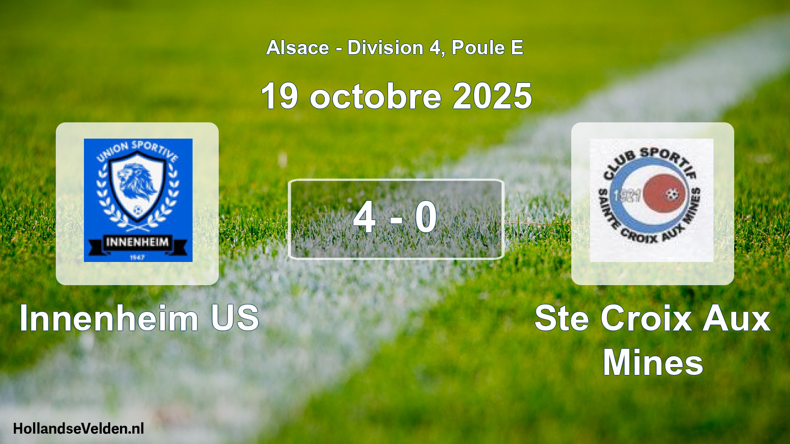 Total number of matches played: Innenheim US - Ste Croix Aux Mines 4 - 0 (19 October 2025)