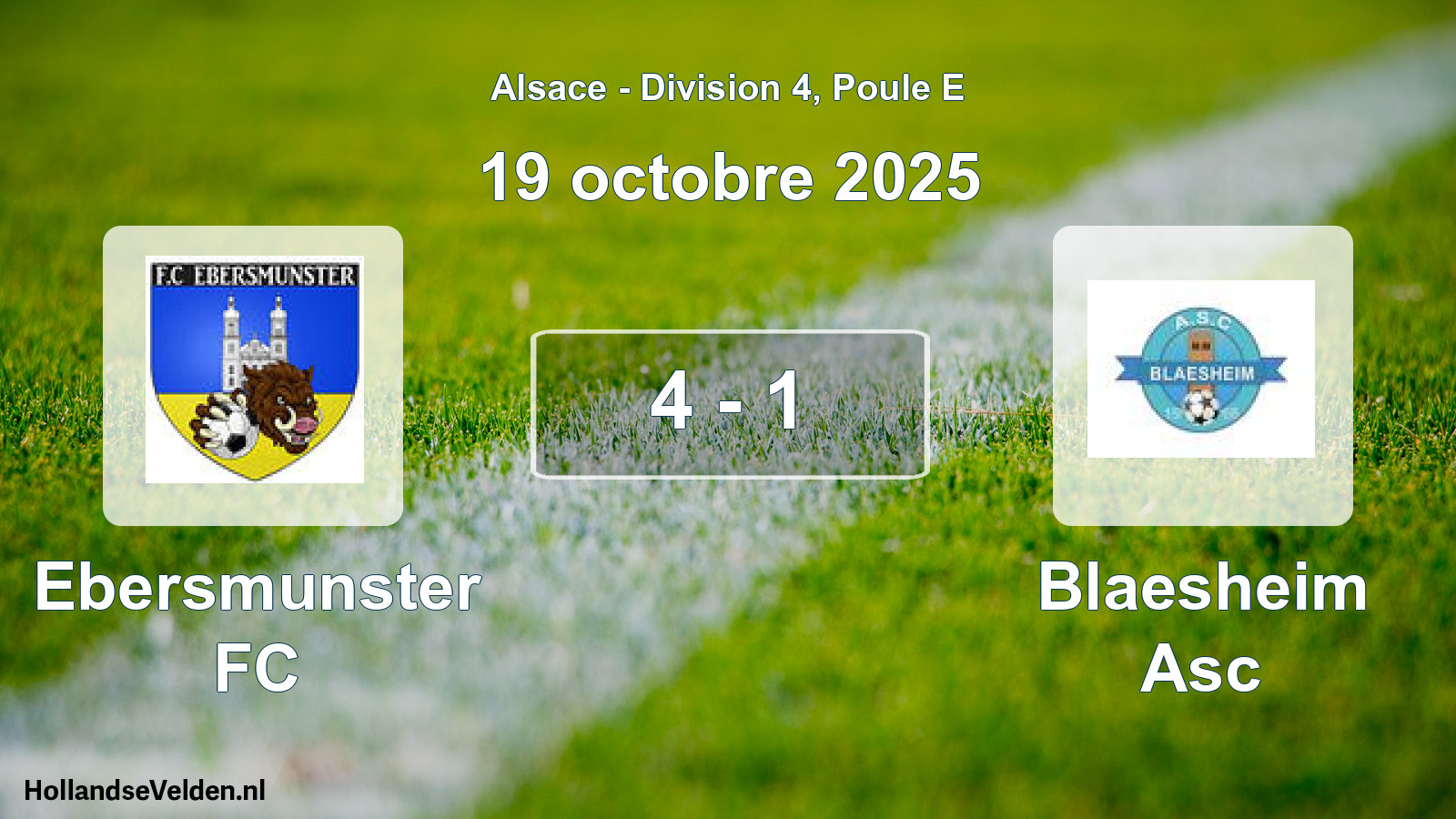 Match joué: Ebersmunster FC - Blaesheim Asc 4 - 1 (19 octobre 2025)