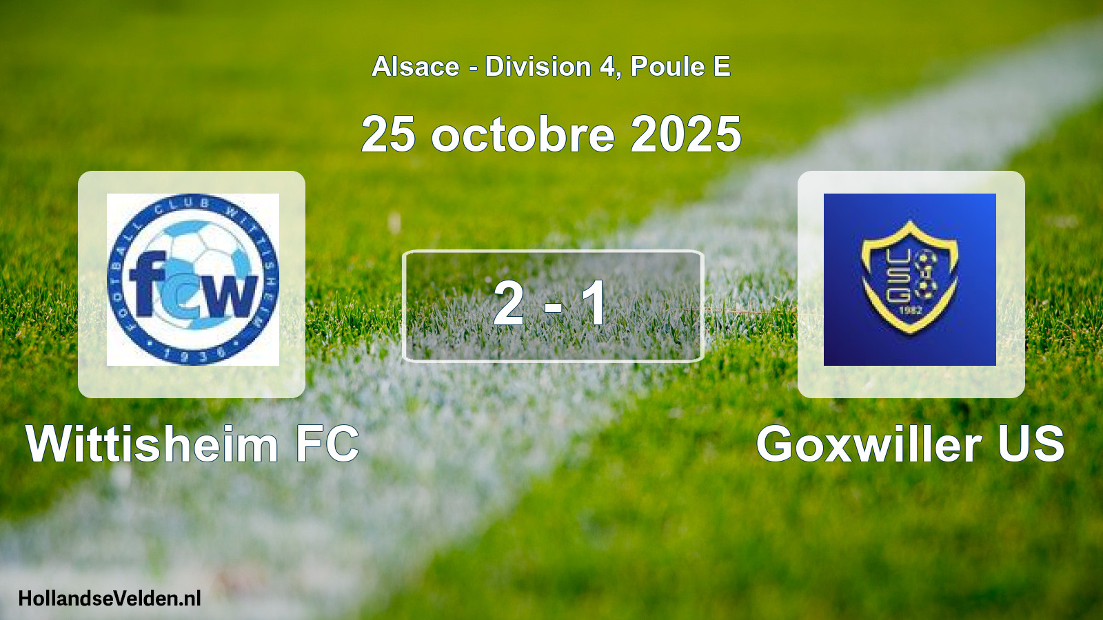 Total number of matches played: Wittisheim FC - Goxwiller US 2 - 1 (25 October 2025)
