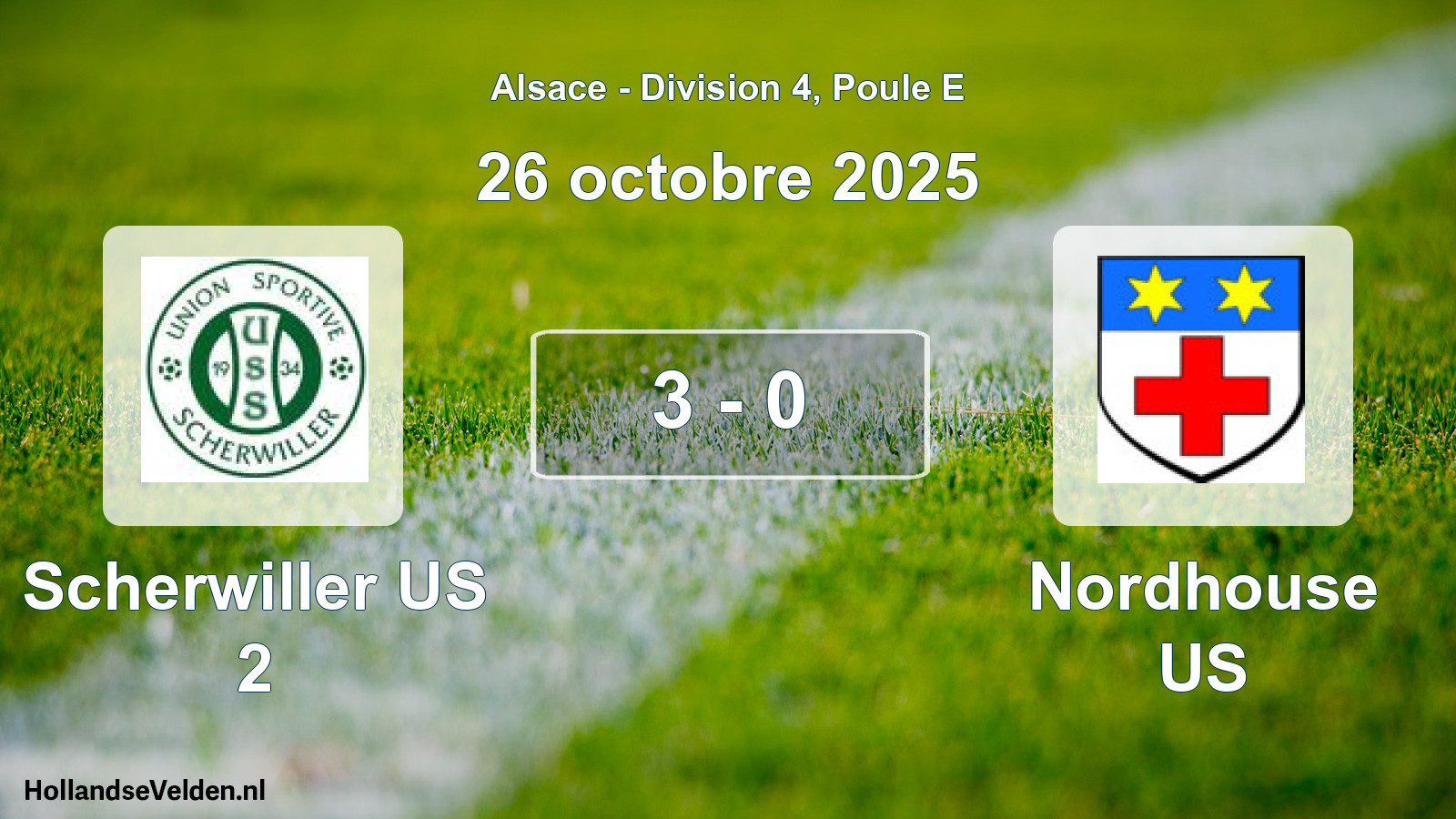 Gespeelde wedstrijd: Scherwiller US 2 - Nordhouse US 3 - 0 (26 oktober 2025)