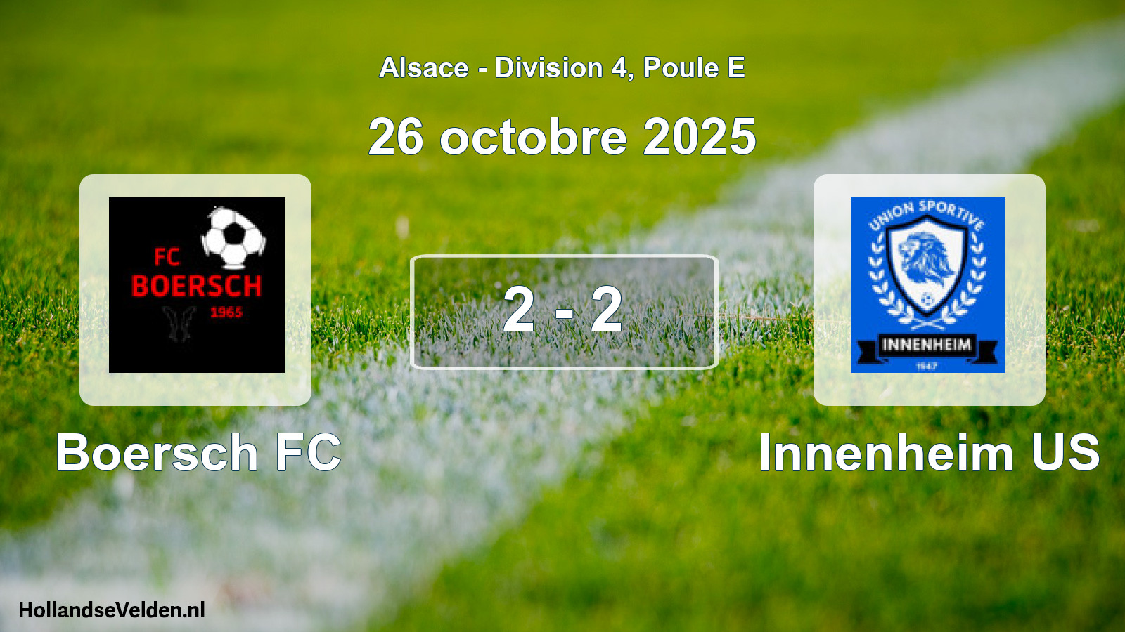 Gespeelde wedstrijd: Boersch FC - Innenheim US 2 - 2 (26 oktober 2025)