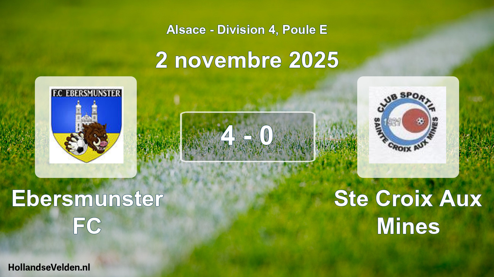 Total number of matches played: Ebersmunster FC - Ste Croix Aux Mines 4 - 0 (2 November 2025)
