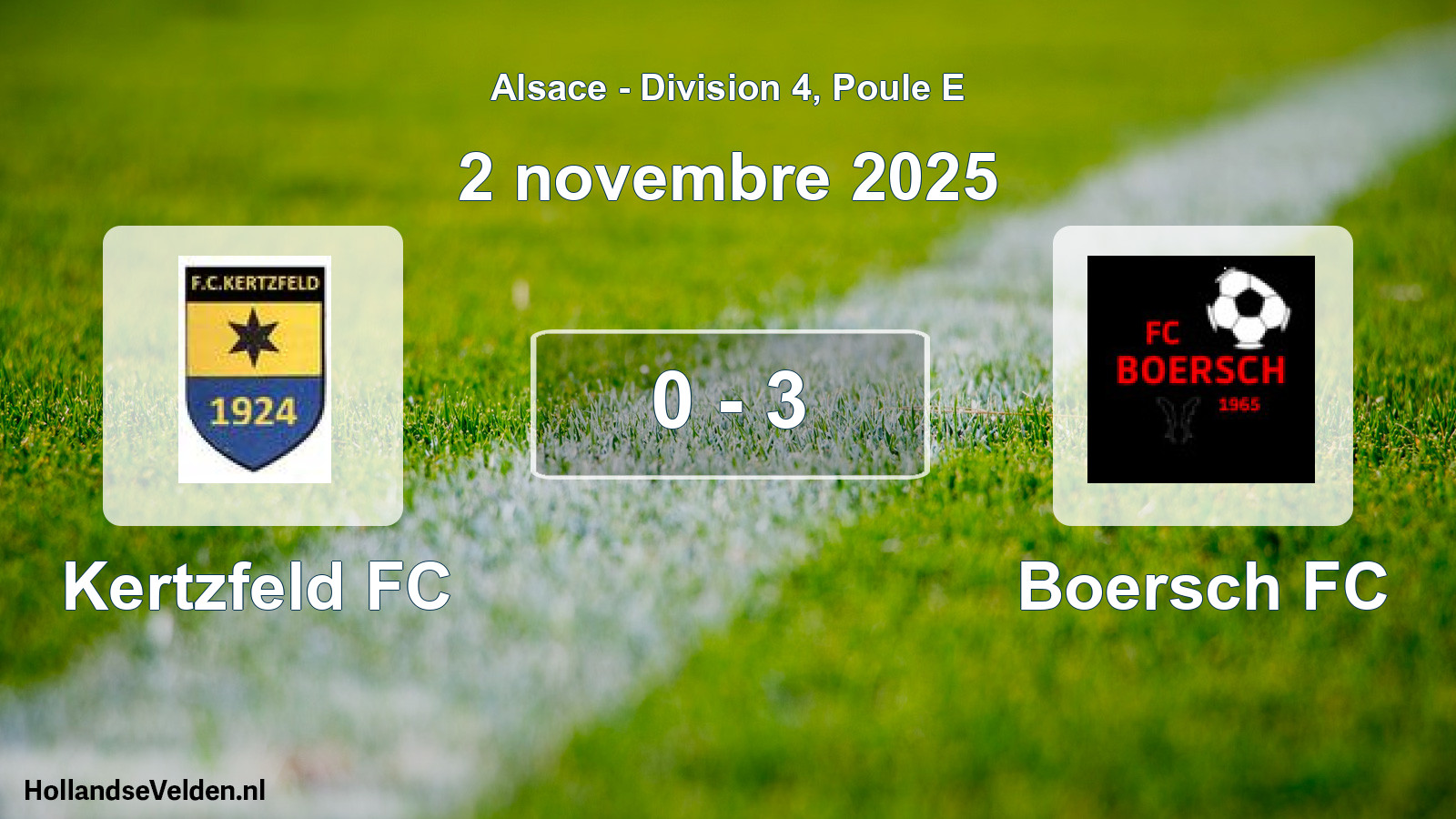 Match joué: Kertzfeld FC - Boersch FC 0 - 3 (2 novembre 2025)